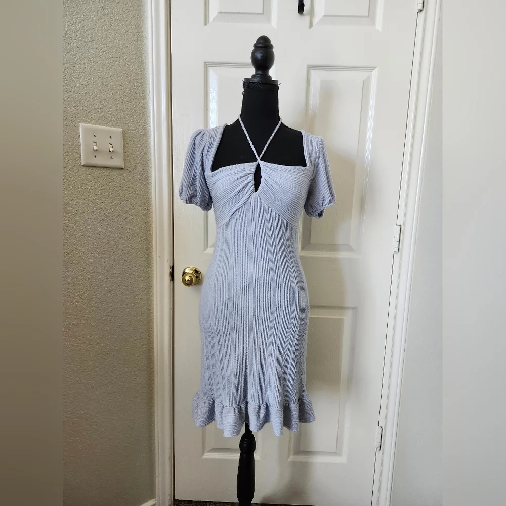 Lost + Wonder Light Blue Midi Dress with Ruffle Hem